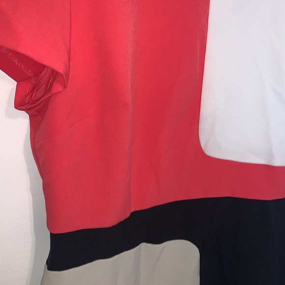 Madison Leigh Color Block Crew Neck Cap Sleeve Mid Knee Length Dress Size 18 - Picture 5 of 7